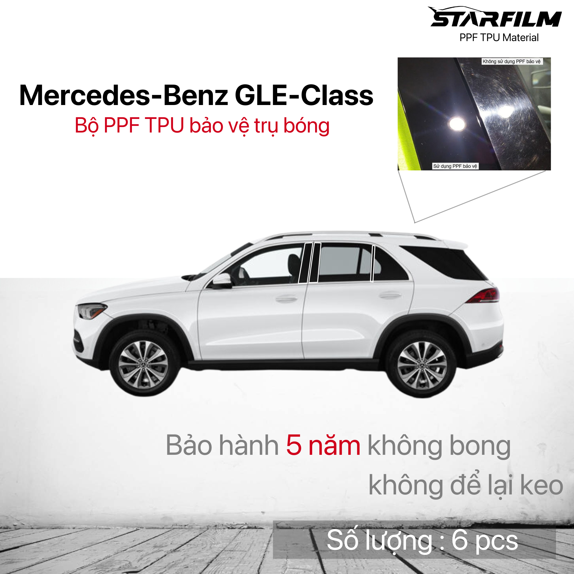 Mercedes-Benz GLE-Class 2020-2021 bộ PPF bảo vệ chống xước trụ bóng STARFILM